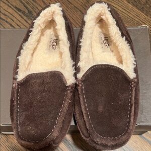 UGG Chocolate Suede Moccasins slippers. Great condition!